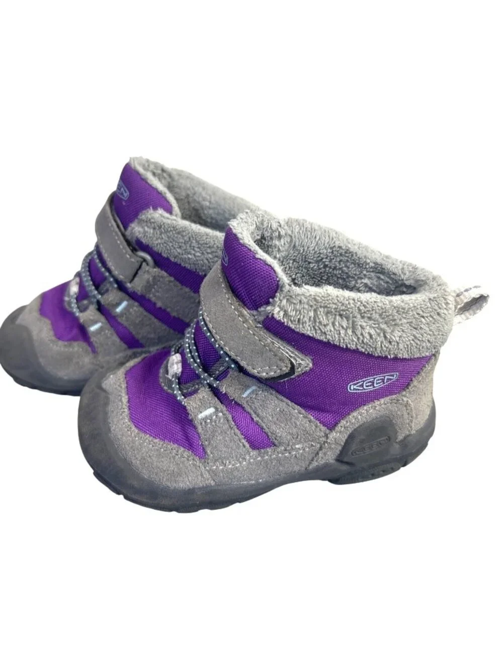KEEN Knotch Chukka Toddler 7 Winter Boots Purple Gray Insulated Suede Outdoor